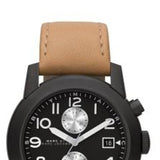 Marc Jacobs Larry Chronograph Black Dial Brown Leather Strap Watch for Men - MBM5053