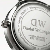 Daniel Wellington Classy Bristol White Dial Brown Leather Strap Watch For Women - DW00100070