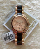 Michael Kors Blair Rose Gold Dial Two Tone Steel Strap Watch For Women - MK5859