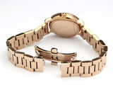 Marc Jacobs Roxy Black Dial Rose Gold Steel Strap Watch for Women - MJ3569