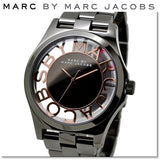 Marc Jacobs Henry Skeleton Black Dial Black Steel Strap Watch for Women - MBM3254