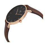 Daniel Wellington Petite St Mawes Black Dial Brown Leather Strap Watch For Women - DW00100169