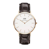 Daniel Wellington Classic York White Dial Brown Leather Strap Watch For Men - DW00100011