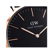 Daniel Wellington Classic Sheffield Black Dial Black Leather Strap Watch For Men - DW00100127