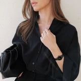 Daniel Wellington Iconic Link Ceramic Black Dial Black Steel Strap Watch For Women - DW00100414