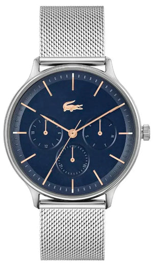 Lacoste Club Multifunction Blue Dial Silver Mesh Strap Watch for Men - 2011228