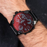 Diesel Mr Daddy 2.0 Chronograph Black Dial Black Steel Strap Watch For Men - DZ7395