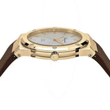 Salvatore Ferragamo F-80 Classic White Dial Brown Leather Strap Watch for Men - SFDT00819