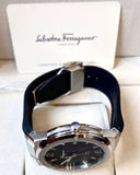 Salvatore Ferragamo F-80 Classic Black Dial Black Leather Strap Watch for Men - SFDT00619