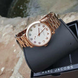 Marc Jacobs Baker White Dial Rose Gold Steel Strap Watch for Women - MBM3441