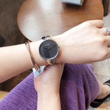 Calvin Klein Drift Black Dial Silver Steel Strap Watch for Women - K6S2N111