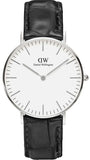 Daniel Wellington Classic Reading White Dial Black Leather Strap Watch For Women - DW00100058