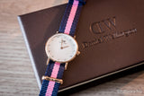 Daniel Wellington Classy Winchester White Dial Two Tone NATO Strap Watch For Women - DW00100065