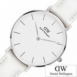 Daniel Wellington Petite Bondi White Dial White Leather Strap Watch For Women - DW00100190