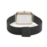 Daniel Wellington Quadro Pressed Ashfield Black Dial Black Mesh Strap Watch for Women - DW00100467