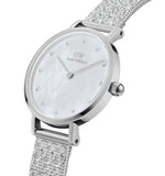 Daniel Wellington Classic Petite Sterling White Dial Silver Mesh Bracelet Watch for Women - DW00100442