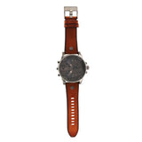 Diesel Mr Daddy Chronograph Grey Dial Brown Leather Strap Watch For Men - DZ7413