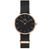 Daniel Wellington Petite Cornwall Black Dial Black Nylon Strap Watch for Women - DW00100247