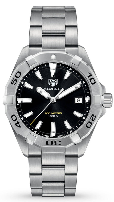 Tag Heuer Aquaracer Black Dial Silver Steel Strap Watch for Men - WBD1110.BA0928