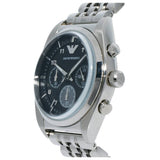 Emporio Armani Franco Black Dial Silver Steel Strap Watch For Men - AR0373
