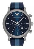 Emporio Armani Luigi Chronograph Quartz Blue Dial Blue Nylon Strap Watch For Men - AR1949