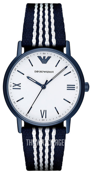 Emporio Armani Kappa White Dial Two Tone NATO Strap Watch For Men - AR80005