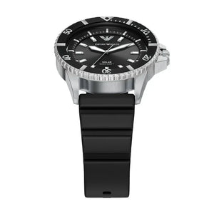 Emporio Armani World Explorer Solar Black Dial Black Silicone Strap Watch for Men - AR11788