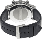 Emporio Armani Luigi Chronograph Black Dial Black Leather Watch For Men - AR1828
