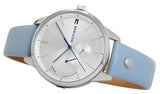 Tommy Hilfiger Brooke Silver Dial Blue Leather Strap Watch for Women - 1782023