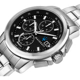 Maserati Successo Solar Edition Black Dial Silver Steel Strap Watch For Men - R8873645003