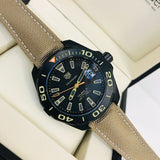 Tag Heuer Aquaracer 300 Calibre 5 Automatic Black Dial Brown Nylon Strap Watch for Men - WAY208C.FC6383