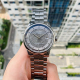 Tissot Luxury Powermatic 80 Anthracite Grey Dial Silver Steel Strap Watch For Men - T086.407.11.061.10