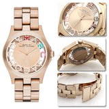 Marc Jacobs Henry Skeleton Rose Gold Dial Rose Gold Steel Strap Watch for Women - MBM3264