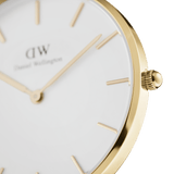 Daniel Wellington Classic Petite Evergold White Dial Gold Mesh Bracelet Watch For Women - DW00100346