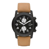 Marc Jacobs Larry Chronograph Black Dial Brown Leather Strap Watch for Men - MBM5053