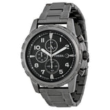 Fossil Dean Chronograph Black Dial Black Steel Strap Watch for Men - FS4721