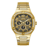 Guess Duke Glitz Crystals Gold Dial Gold Steel Strap Watch For Men - GW0576G2