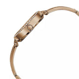 Guess Muse Quartz Silver Dial Rose Gold Steel Strap Watch For Women - W1008L3