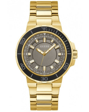 Guess Track Grey Dial Gold Steel Strap Watch for Men - GW0426G2