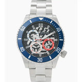 Guess Axle Multifunction Black Dial Silver Steel Strap Watch For Men - GW0488G1