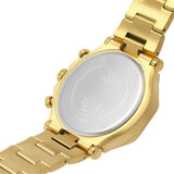 Guess Edge Chronograph Black Dial Gold Steel Strap Watch For Men - GW0539G2