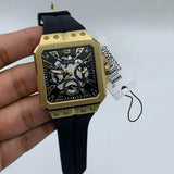 Guess Leo Multifunction Black Dial Black Silicone Strap Watch For Men - GW0637G2