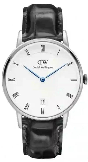 Daniel Wellington Dapper Reading Quartz White Dial Black Leather Strap Watch For Women - DW00100117