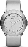 Marc Jacobs Amy Silver Dial Silver Leather Strap Watch for Women - MBM8626