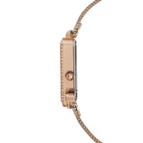 Guess Fame Diamonds Rose Gold Dial Rose Gold Mesh Bracelet Watch for Women - GW0508L3