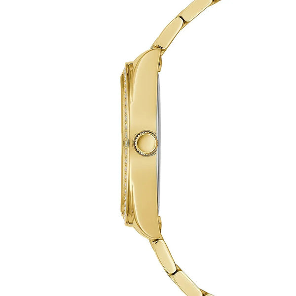Guess Moonlight Diamonds Gold Dial Gold Steel Strap Watch for Women - GW0320L5