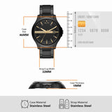 Armani Exchange Hampton Chronograph Black Dial Black Steel Strap Watch For Men - AX2413