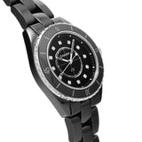 Chanel J12 Quartz Diamonds Black Dial Black Steel Strap Watch for Women - J12 H5701