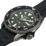 Seiko 5 Sport Automatic Black Dial Black Silicone Strap Watch For Men - SRPD65K3