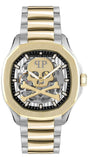 Philipp Plein High-Conic Automatic Gold Dial Silver & Gold Stainless Steel Strap Watch For Men - PWRAA0323